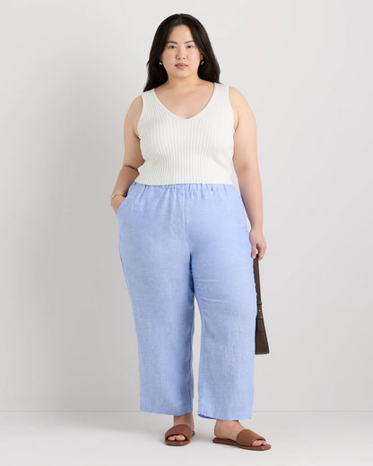 100% European Linen Pants - 1X / Bayberry Olive
