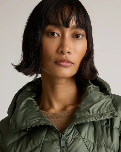 Lightweight Down Packable Puffer Hooded Jacket - XS / Navy