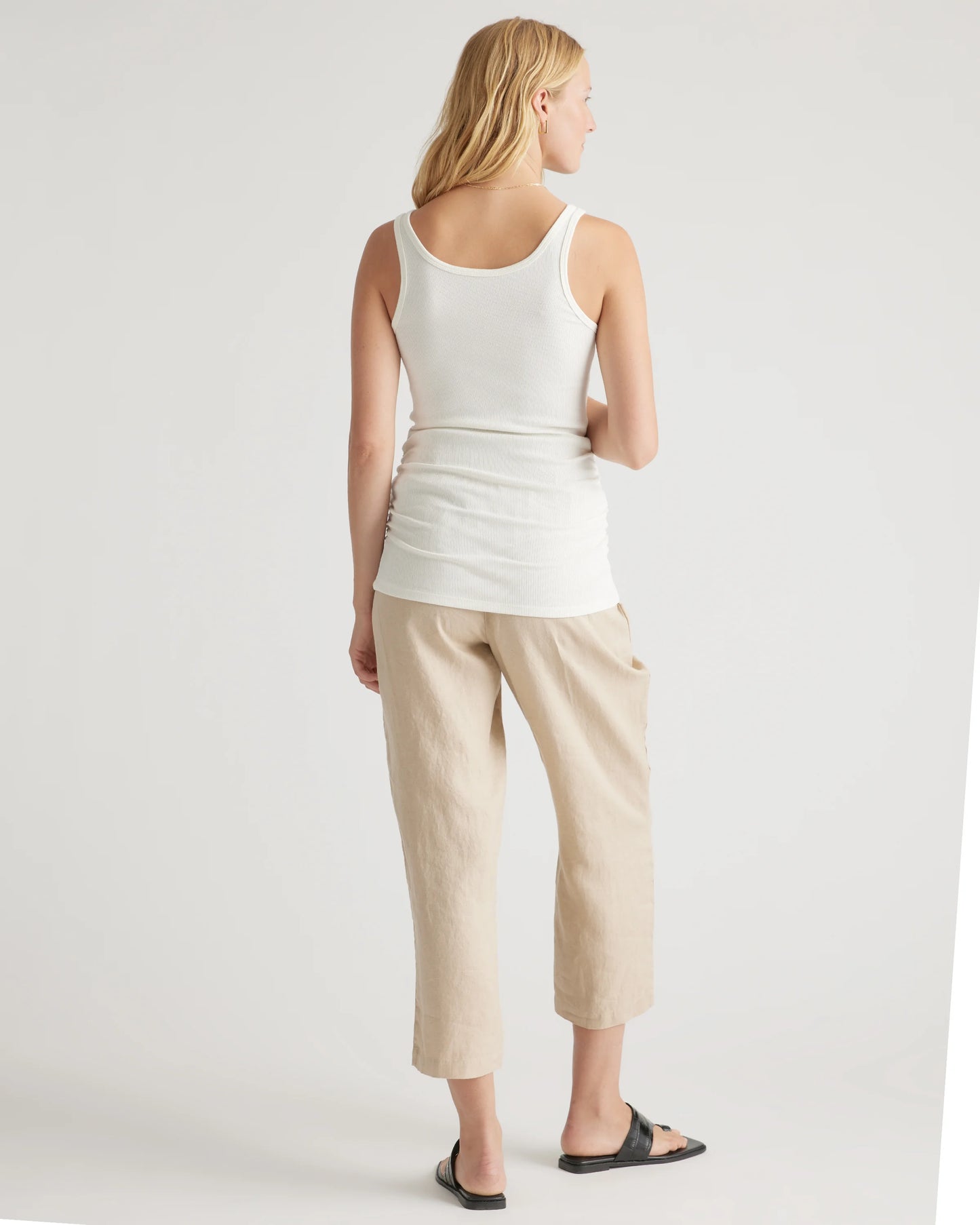 Bamboo Rib Maternity Scoop Neck Tank - XS / Deep Navy