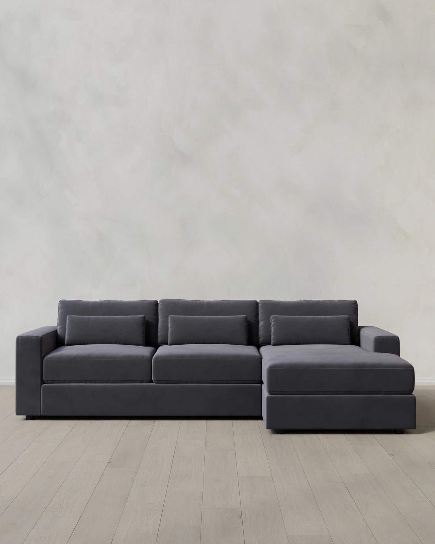 Ashford Deep Seat Chaise Sectional in Performance Velvet - 119" Right Arm / Rust