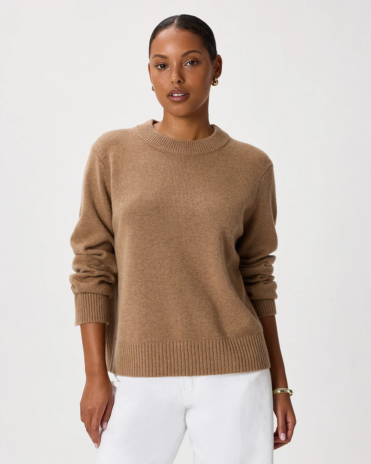 Mongolian Cashmere Oversized Crewneck Sweater - XS / Brown