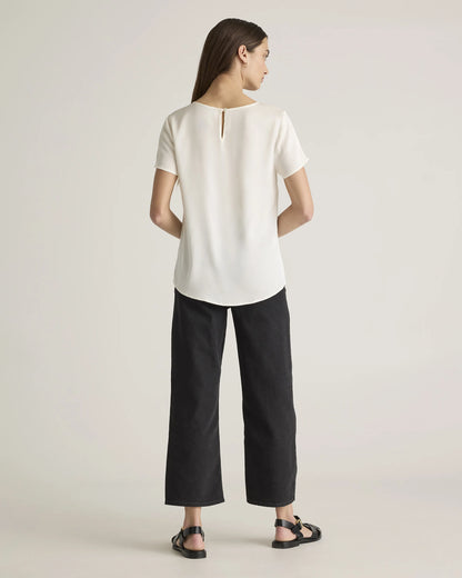 Washable Stretch Silk Tee - XS / Deep Orchid Purple