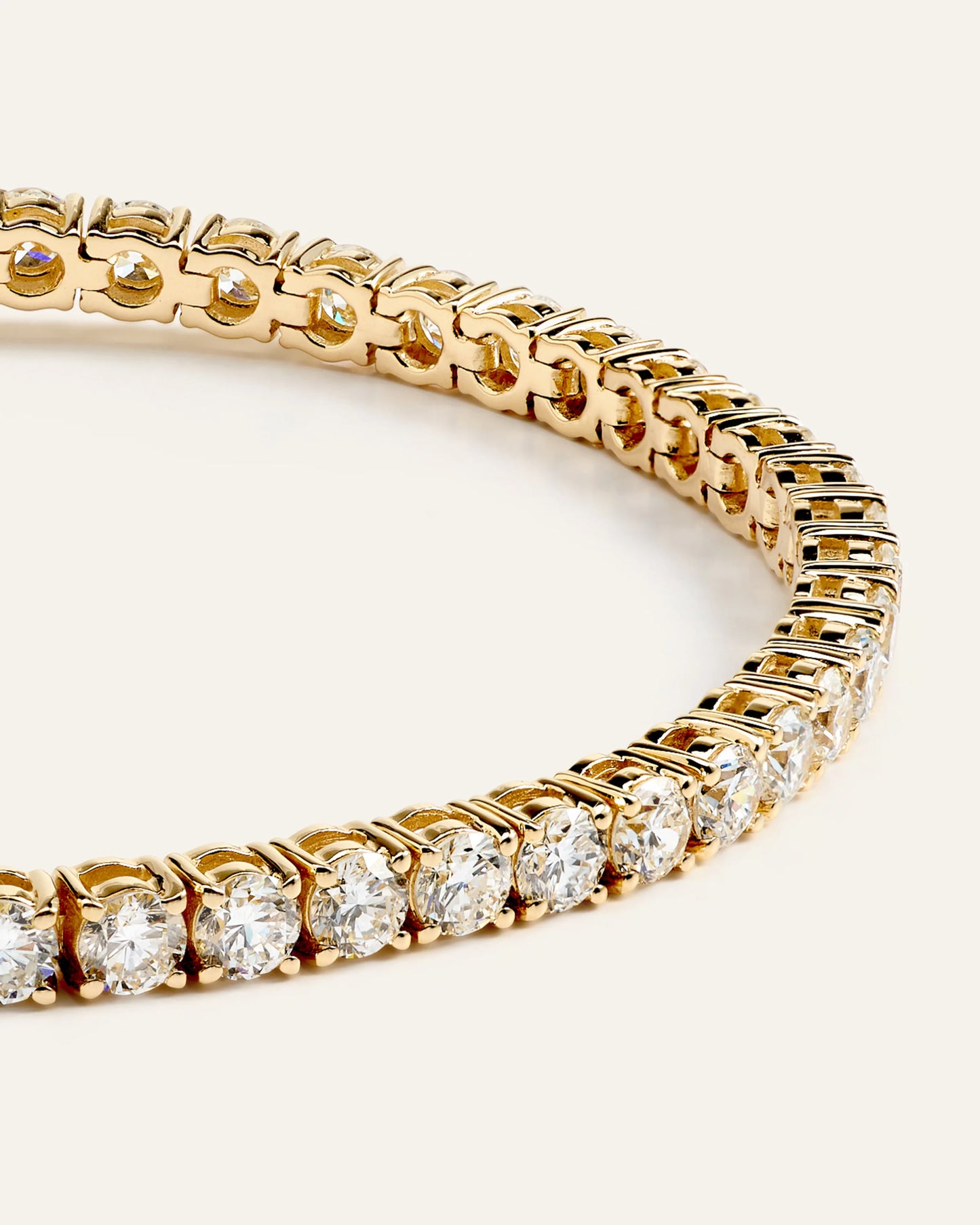 14K Gold Lab Grown Diamond Tennis Bracelet - 7ctw - 6.5" / Yellow Gold