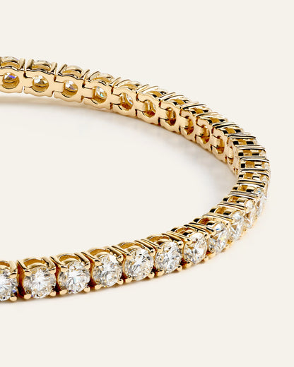 14K Gold Lab Grown Diamond Tennis Bracelet - 7ctw - 6.5" / Yellow Gold