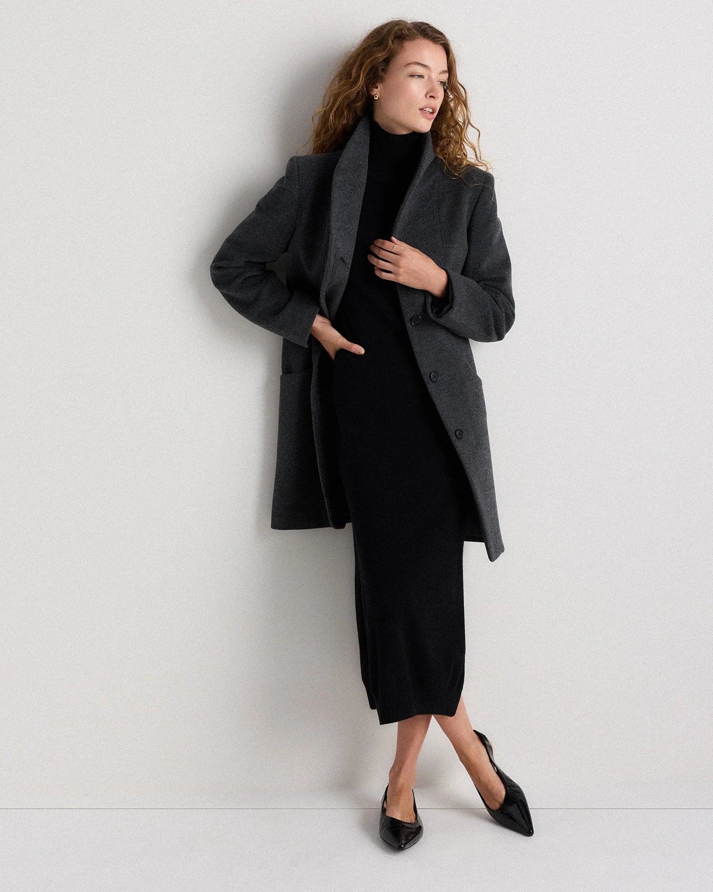 Wool Cashmere Cocoon Coat - XS / Dark Chocolate