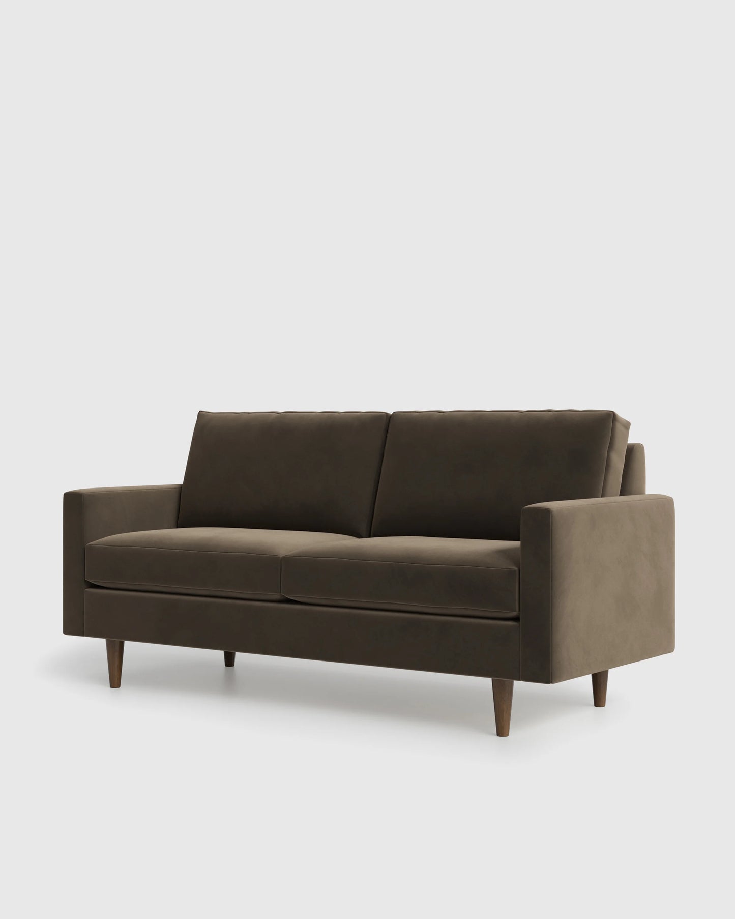 Atlas Midcentury Sofa in Performance Velvet - 6ft / Ivory