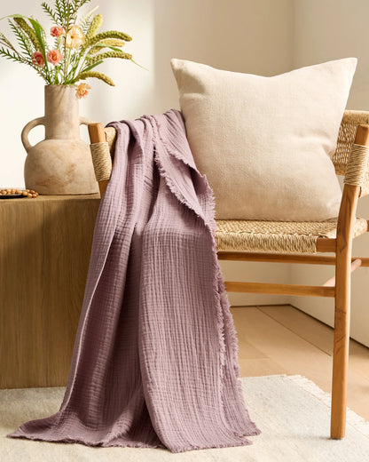 Organic Cotton Gauze Throw - One Size / Fig