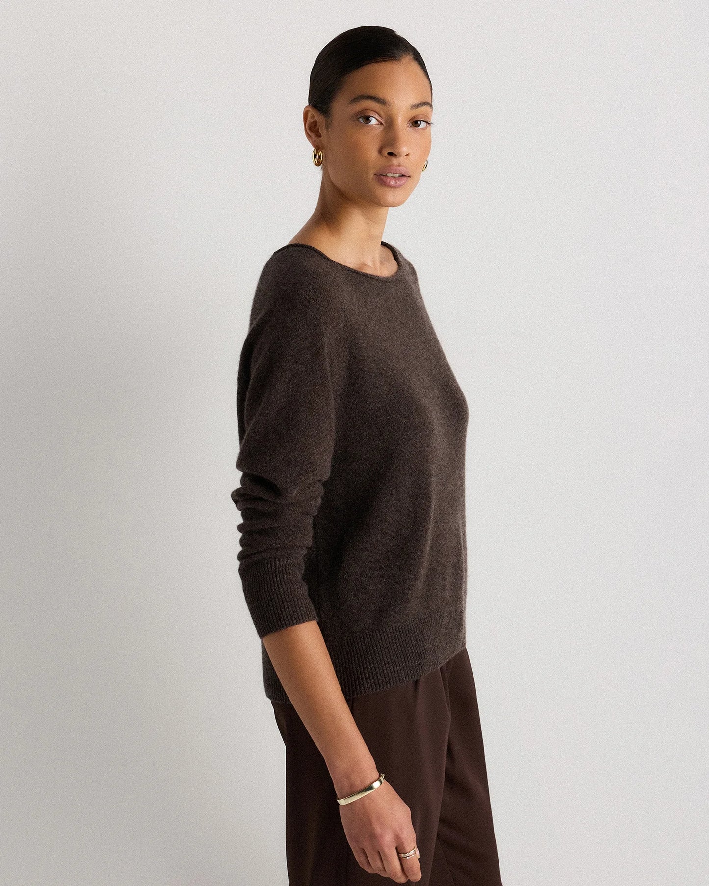 Mongolian Cashmere Boatneck Sweater - XS / Black
