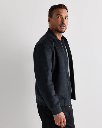 100% Mongolian Cashmere Bomber Jacket - S / Black