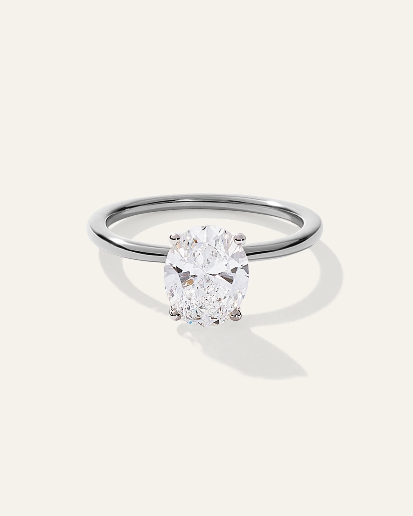 Lab Grown Diamond Oval Petite Classic Engagement Ring - 2ct - 4 / Yellow Gold