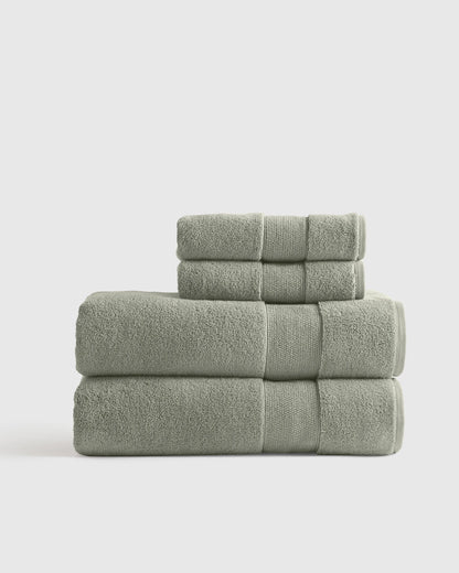 Classic Organic Turkish Cotton Bath Sheet Bundle (4 pieces) - One Size / White