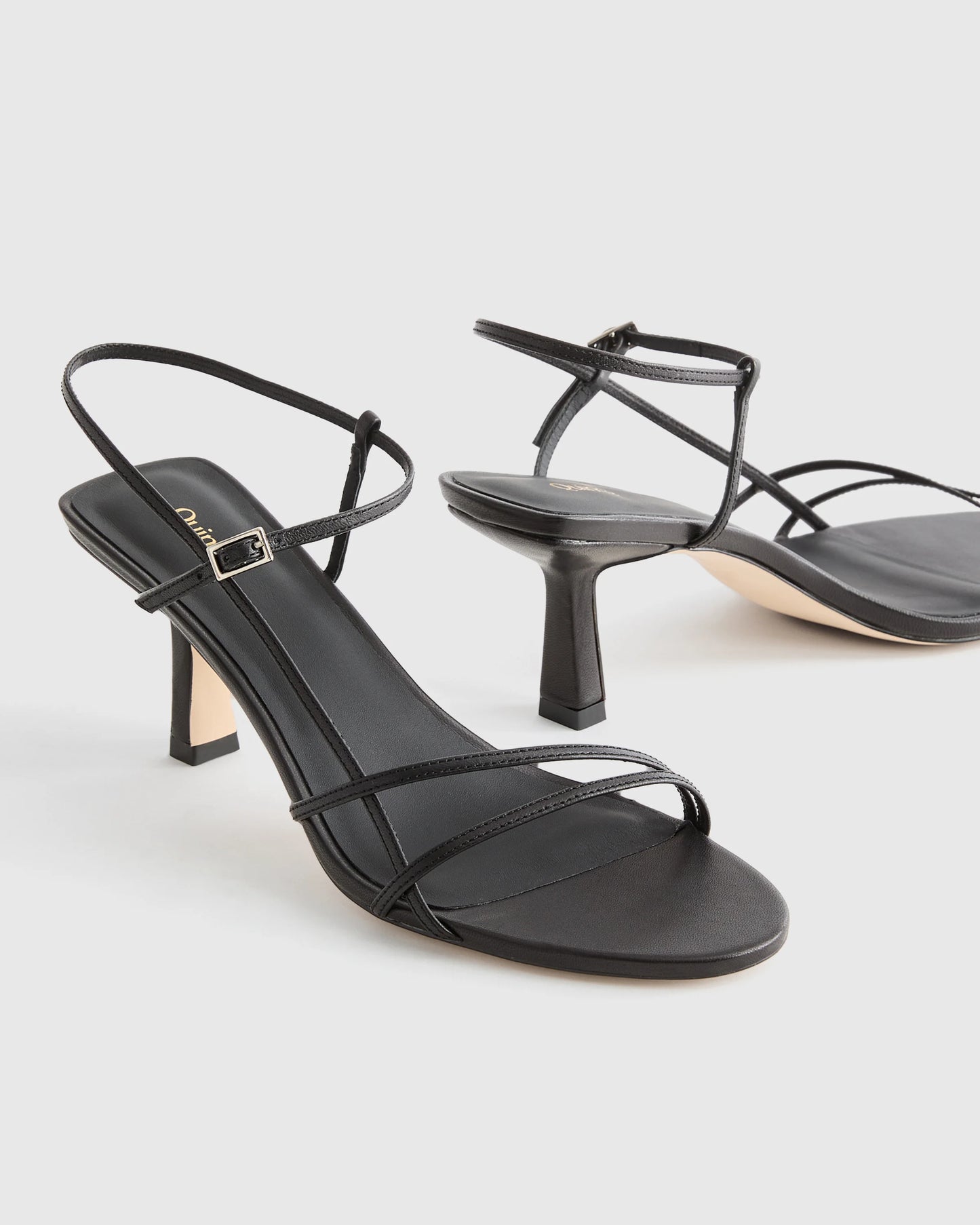 Italian Leather 70mm Strappy Heel - 5 / Metallic Gold