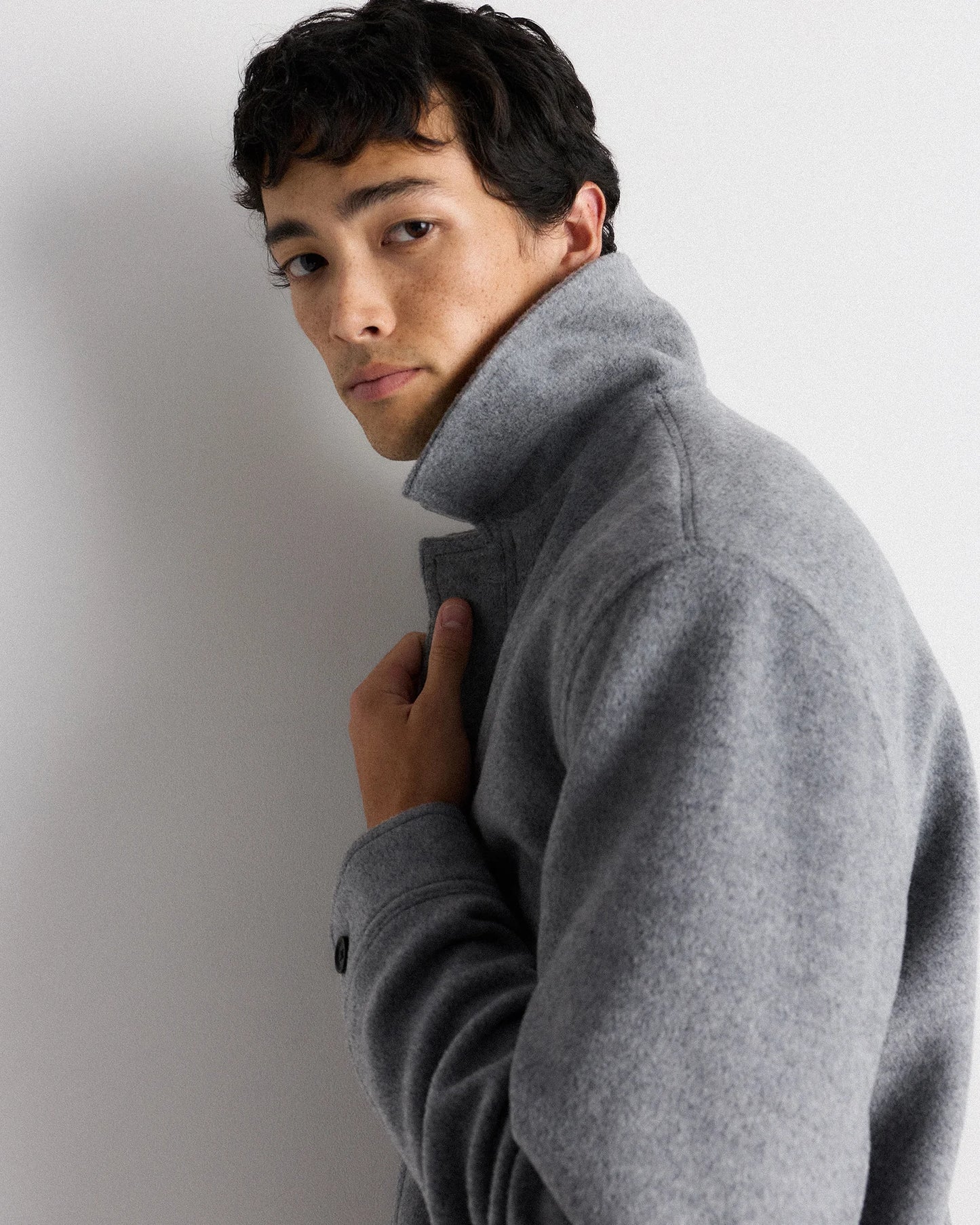 Wool Cashmere Field Jacket - S / Heather Grey