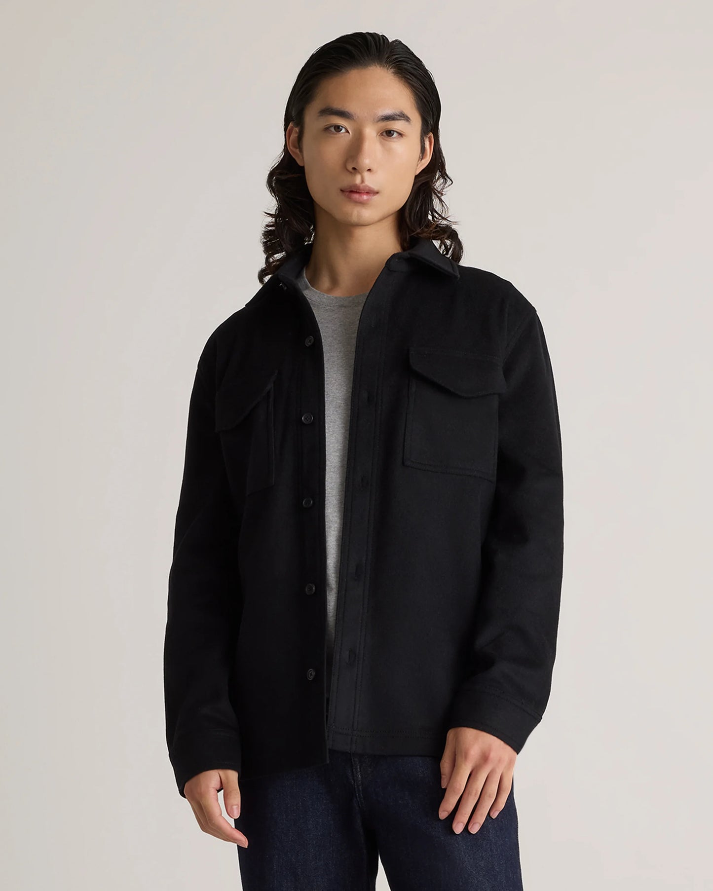 Italian Wool Overshirt - XXXL / Black