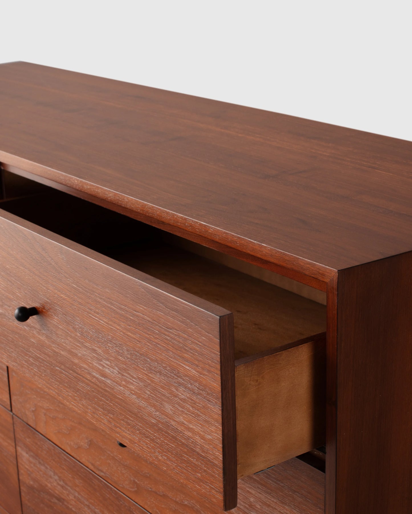 Solid Wood Platform 6-Drawer Dresser - One Size / Walnut Brown