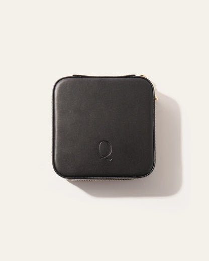 Leather Jewelry Travel Case - One Size / Black
