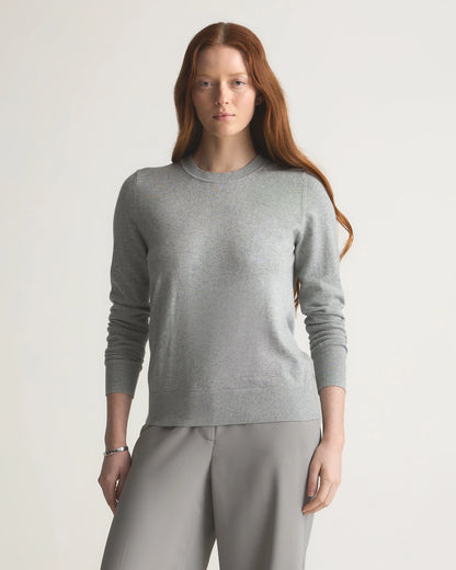 Lightweight Cotton Cashmere Crew Sweater - XS / Mountain Spring Blue