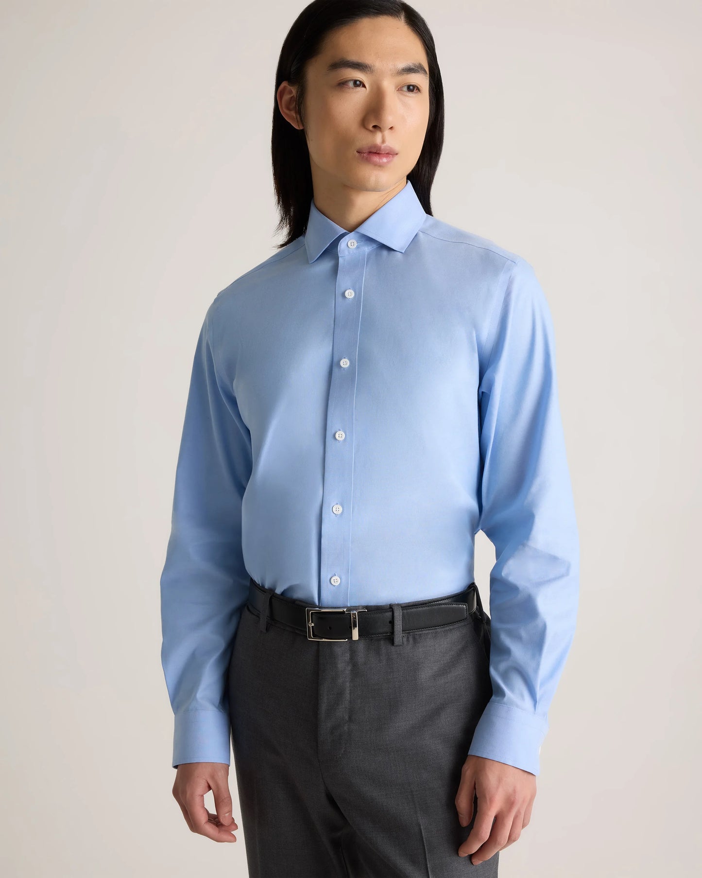 Organic Cotton Oxford Non-Iron Dress Shirt - S / Bold Black