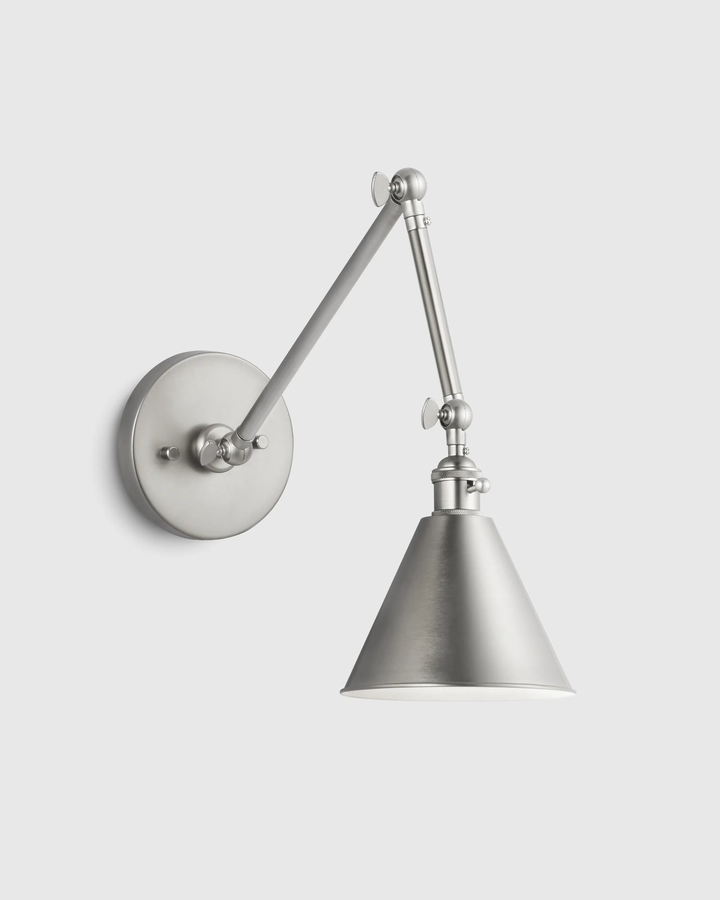 Articulating Double Arm Steel Wall Sconce - One Size / Silver