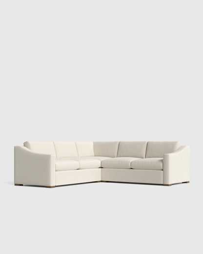Hollis Slope Arm L Sectional in Performance Chenille Linen Blend - 110x110 / Snow