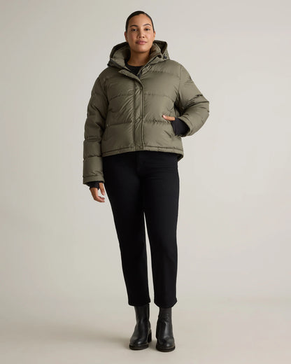 Responsible Down Cropped Puffer Jacket - XS / Shiny Black