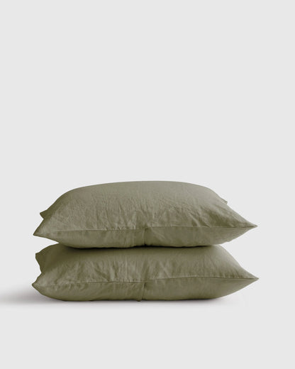 European Linen Sham Set - Standard / White