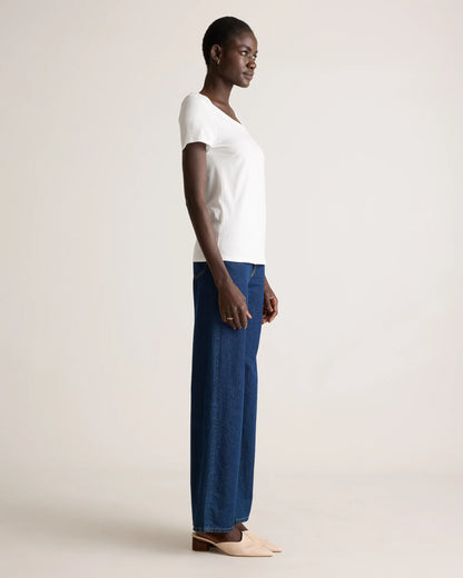 Cotton Modal Scoop Neck Tee - XS / Navy