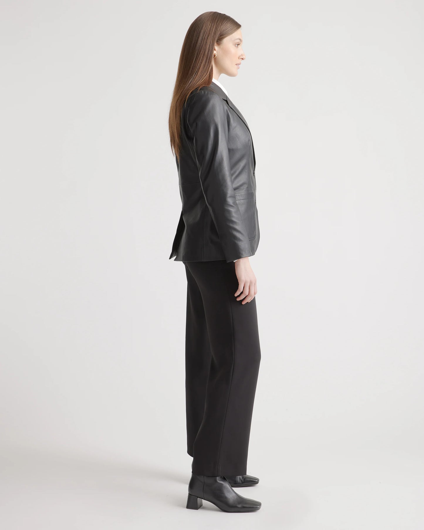 100% Leather Blazer - XS / Rich Brown