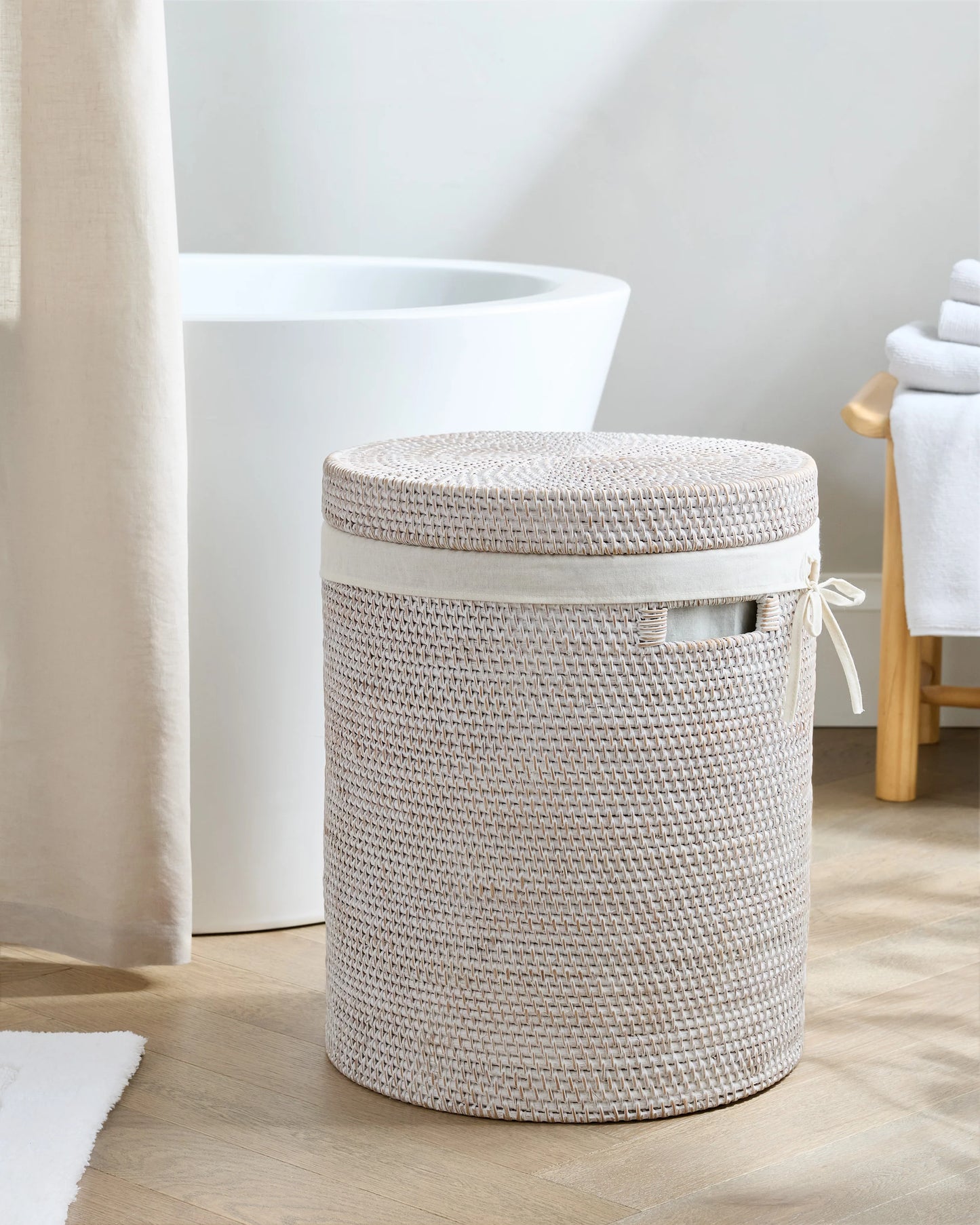 Handwoven Rattan Hamper - One Size / Natural