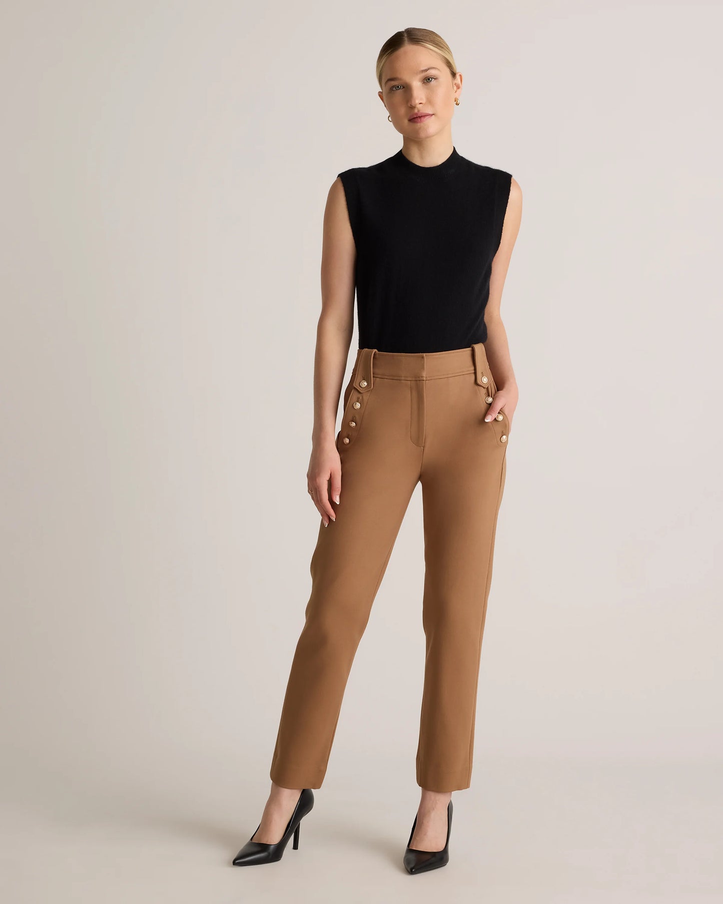 Ultra-Stretch Ponte Straight Leg Mariner Pants - XS / Morel Grey