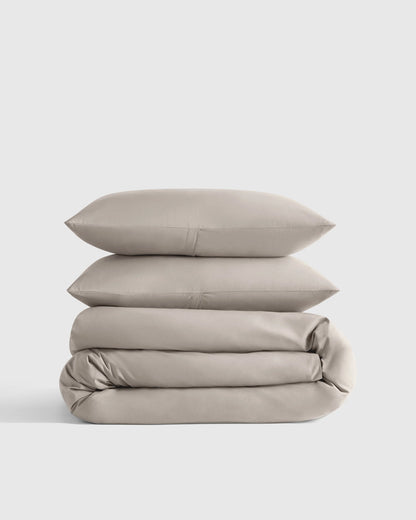 Organic Crisp Percale Duvet Cover Set - Twin / Espresso