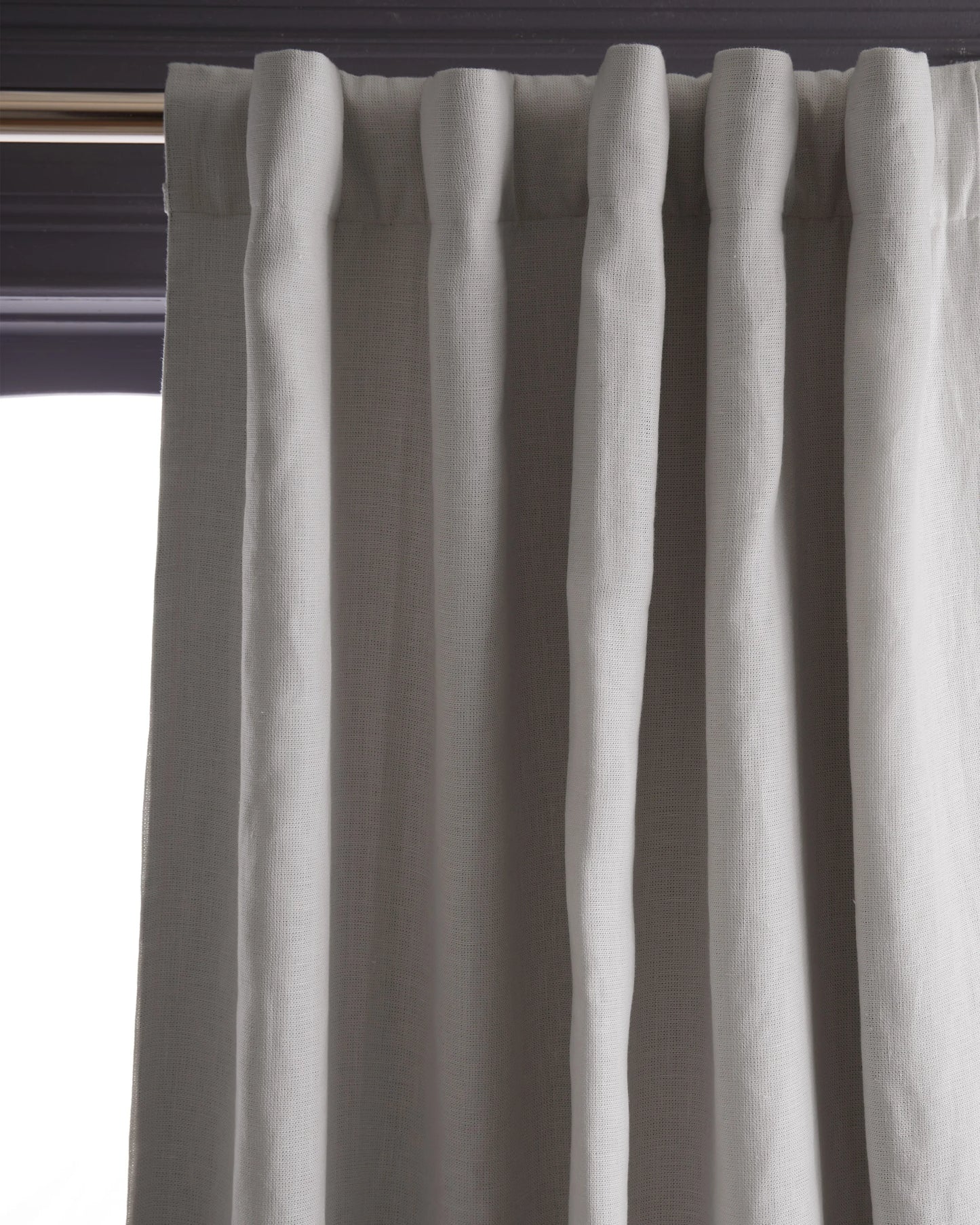 Heavyweight European Linen Room Darkening Curtain - 48x84 / White