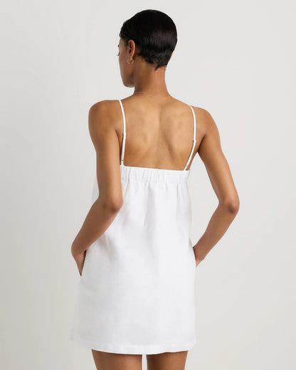 100% European Linen Mini Skort Dress - XS / Moonstone Blue
