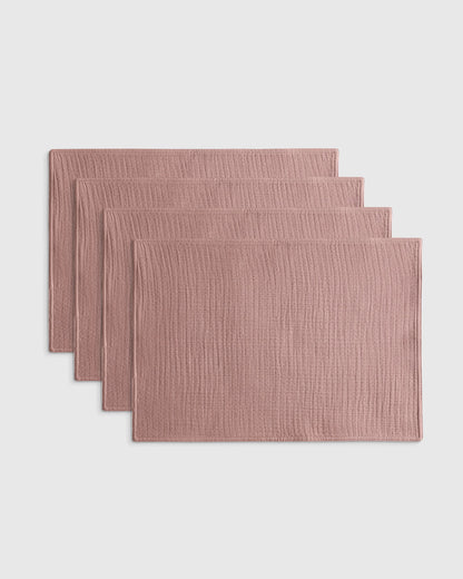 Organic Cotton Gauze Placemats - One Size / Chocolate