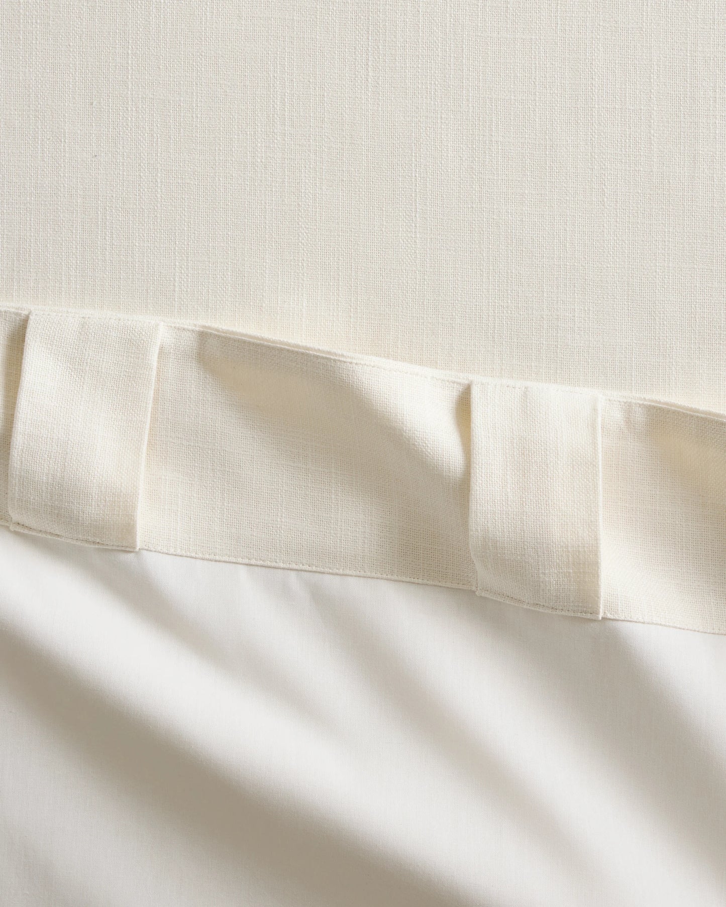 Piped Edge Cotton Curtain - Single Panel - 48x84 / Ivory/Black Piping