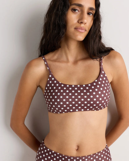 Italian Scoop Neck Bikini Top - XS / Electric Blue Floral