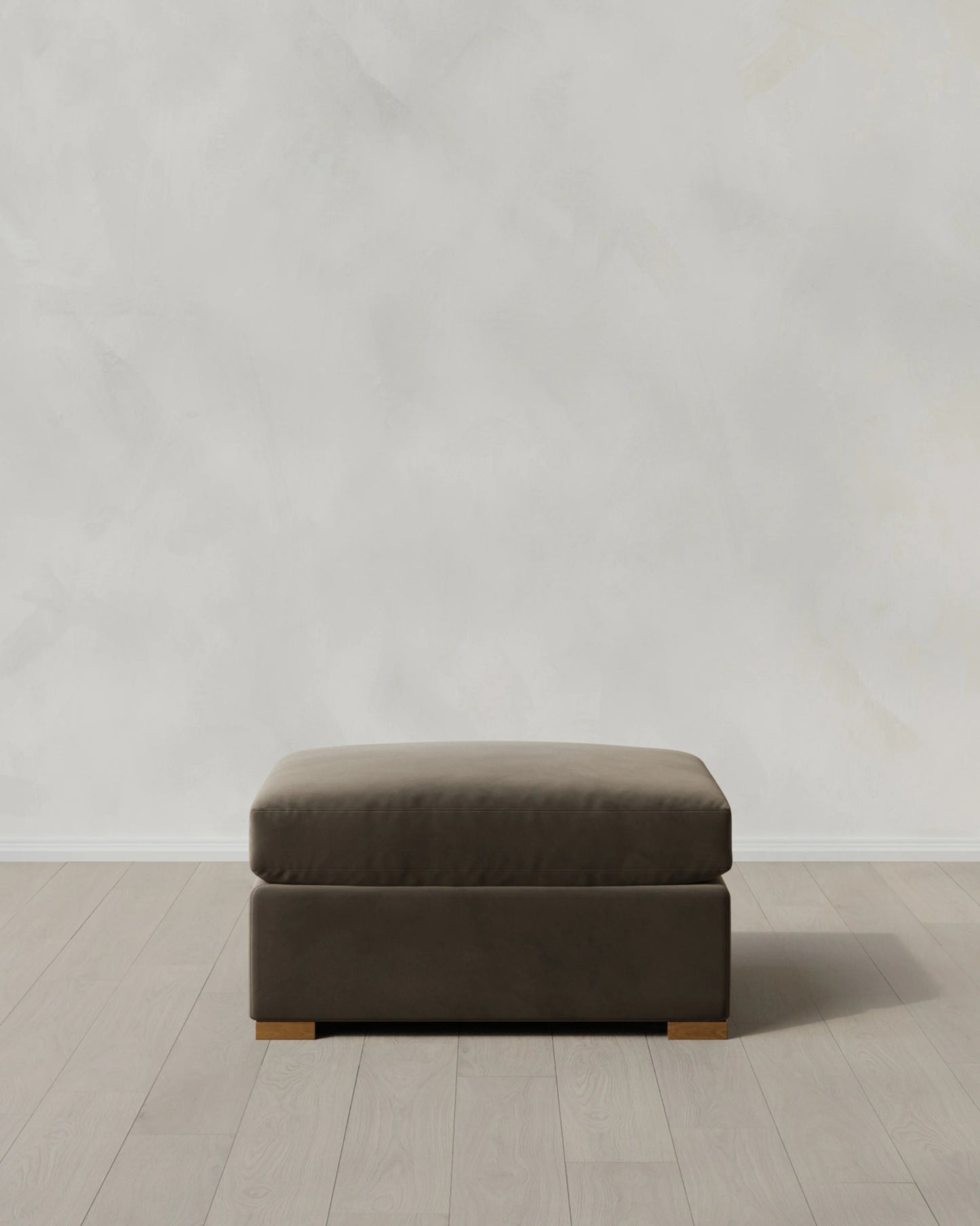 Hollis Slope Arm Ottoman in Performance Velvet - 37" / Taupe