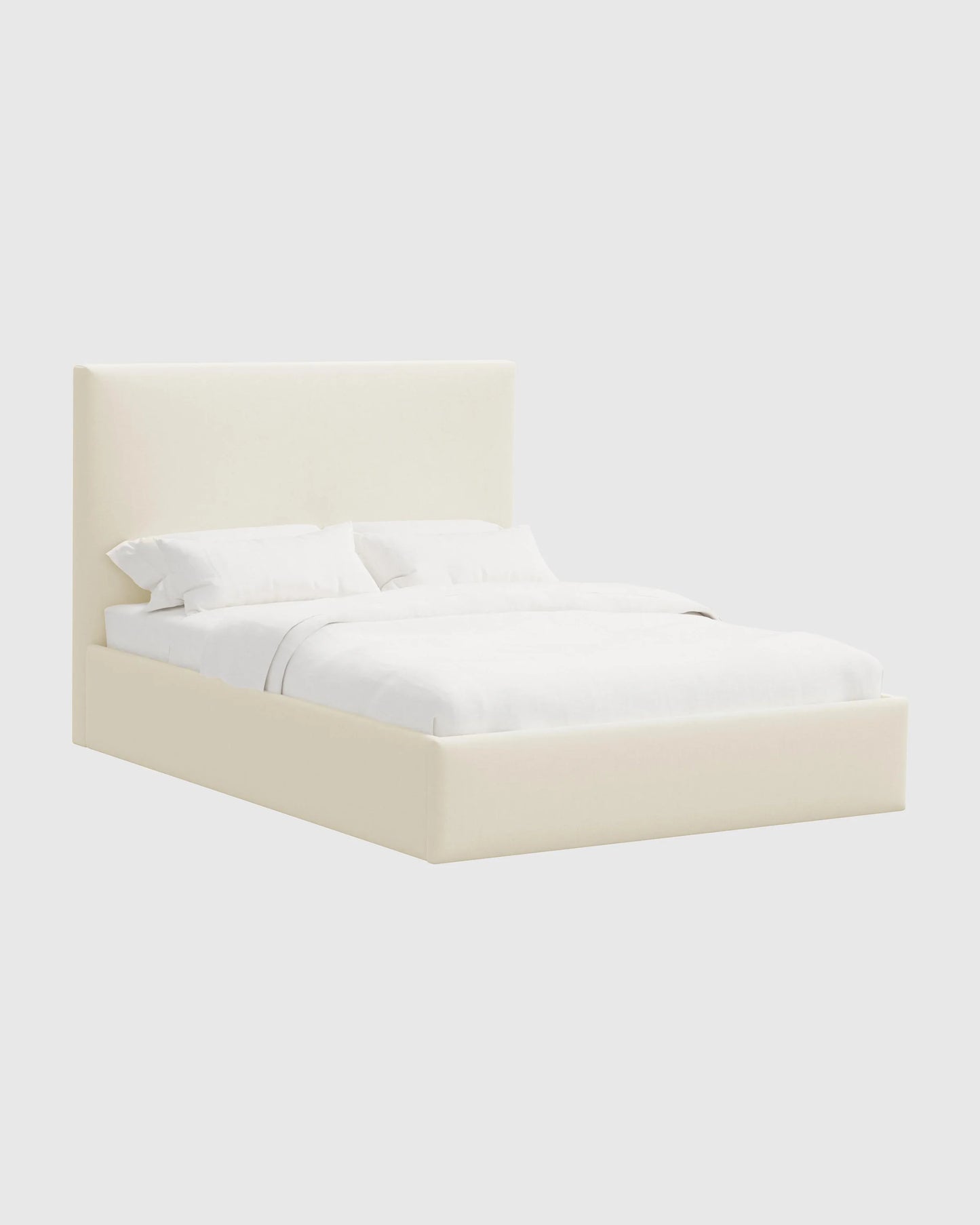 Square Bed in Performance Linen - Full / Ivory