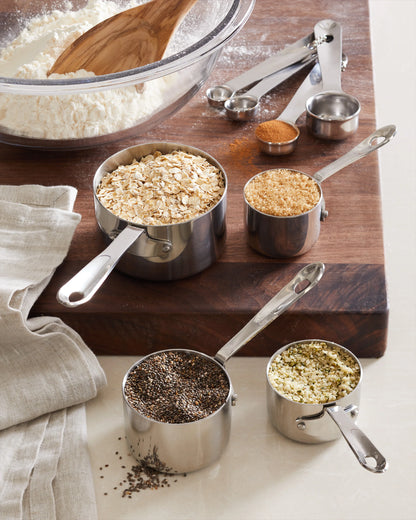Stainless Steel Measuring Cups & Spoons Set - One Size / No Color