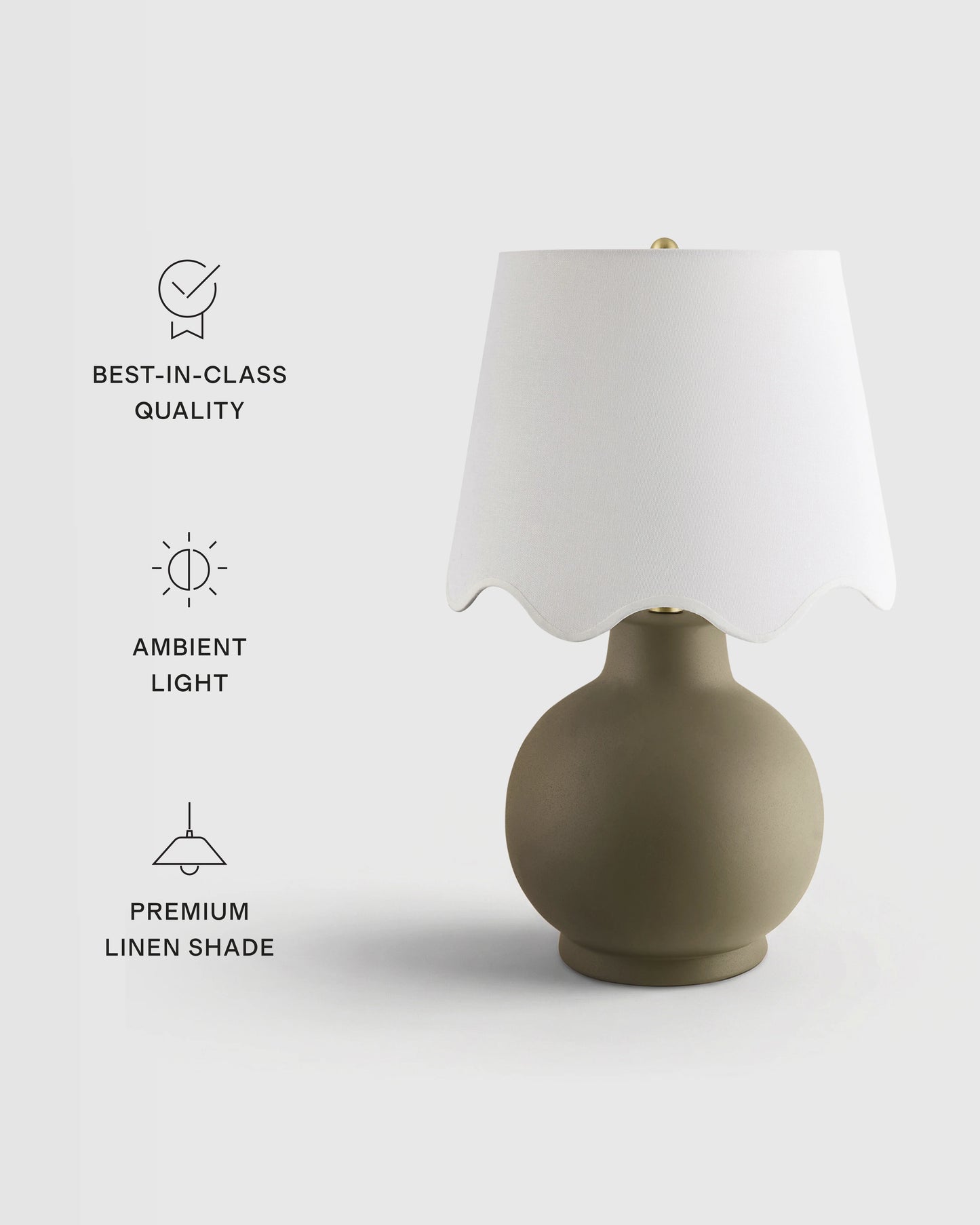Coastal Ceramic Table Lamp with Scallop Shade - One Size / White