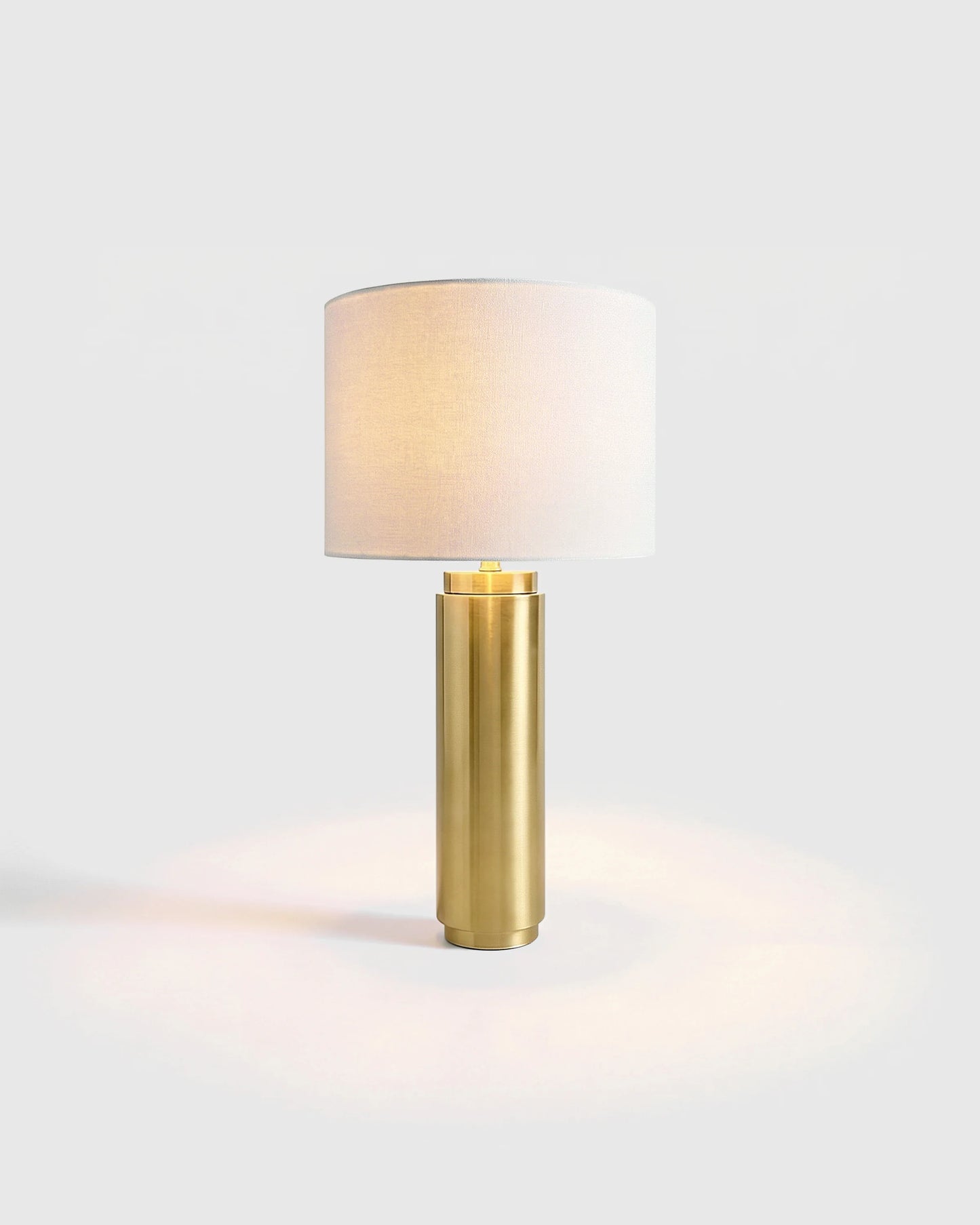 Cylindrical Iron Table Lamp - One Size / Brass