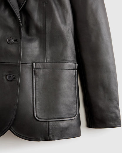 100% Leather Blazer - XS / Rich Brown
