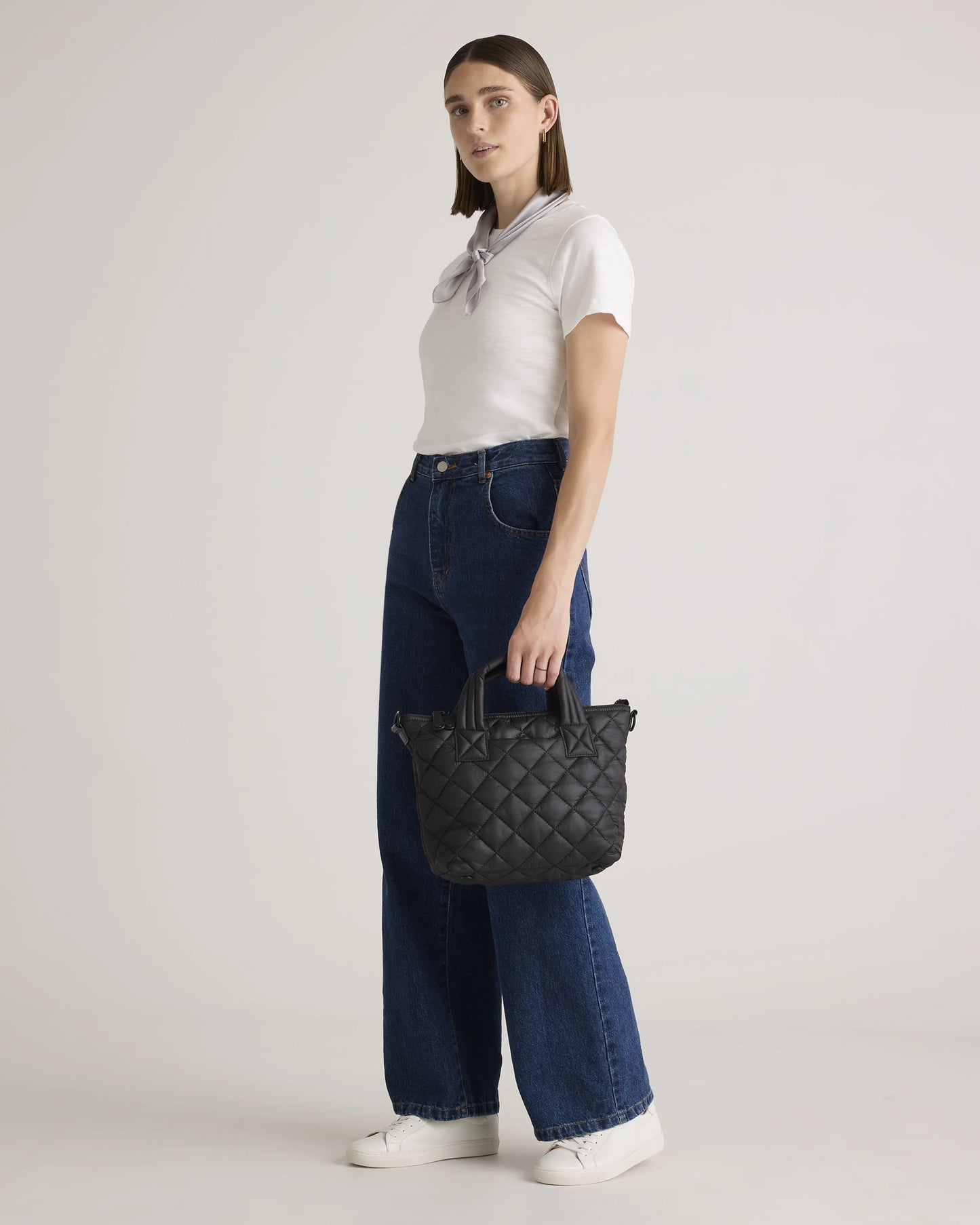 Transit Quilted Small Crossbody Tote - One Size / Taupe Brown