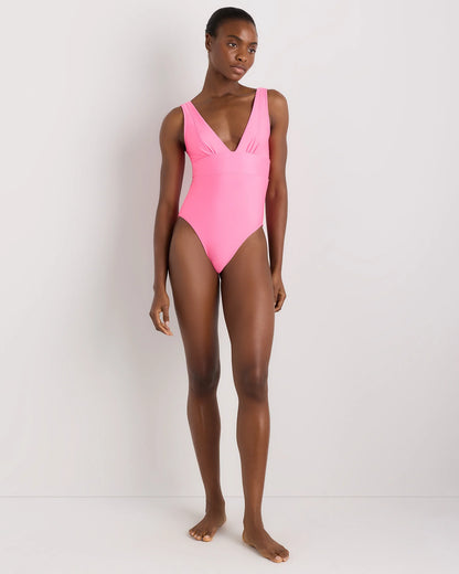 Italian Plunge One-Piece Swimsuit - XS / Deep Navy