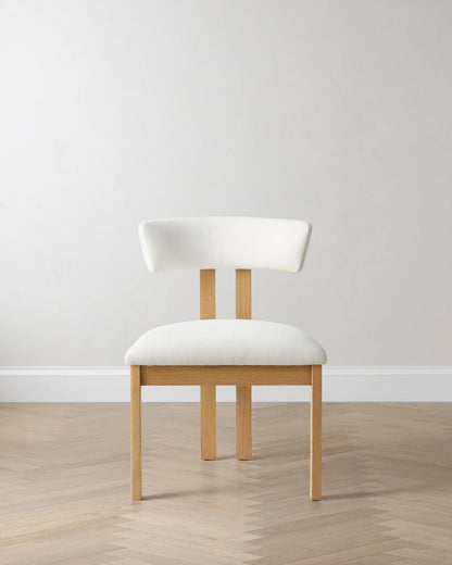 Solid Wood and Performance Fabric Dining Chair (Set of 2) - Set of 2 / Ivory/Natural