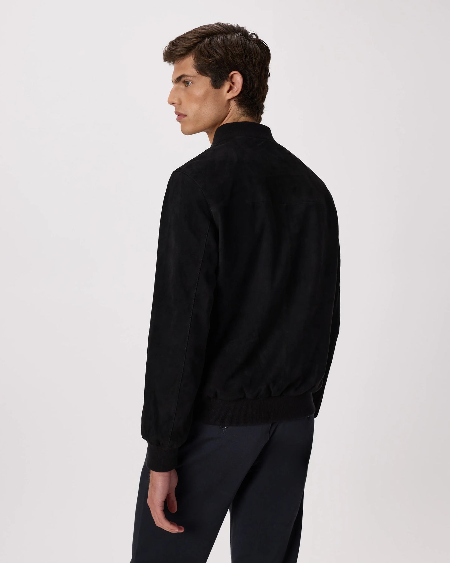 100% Suede Bomber Jacket - XS / True Black