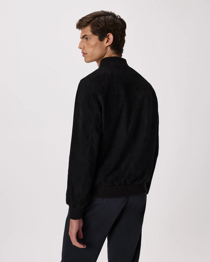 100% Suede Bomber Jacket - XS / True Black