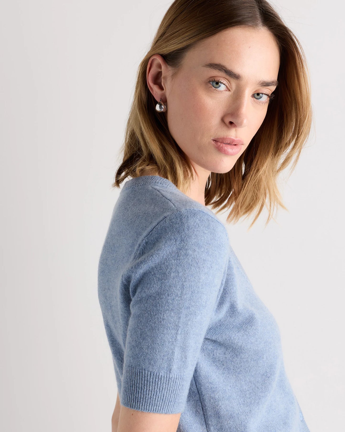 Mongolian Cashmere Short Sleeve Cardigan - XS / Oatmeal