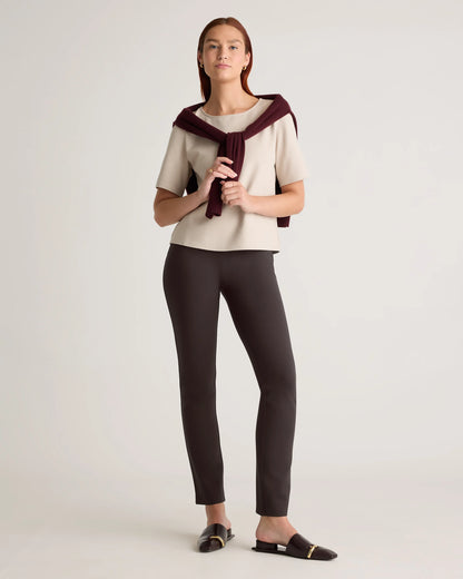 Ultra-Stretch Ponte Straight Leg Pants - XS / Morel Grey