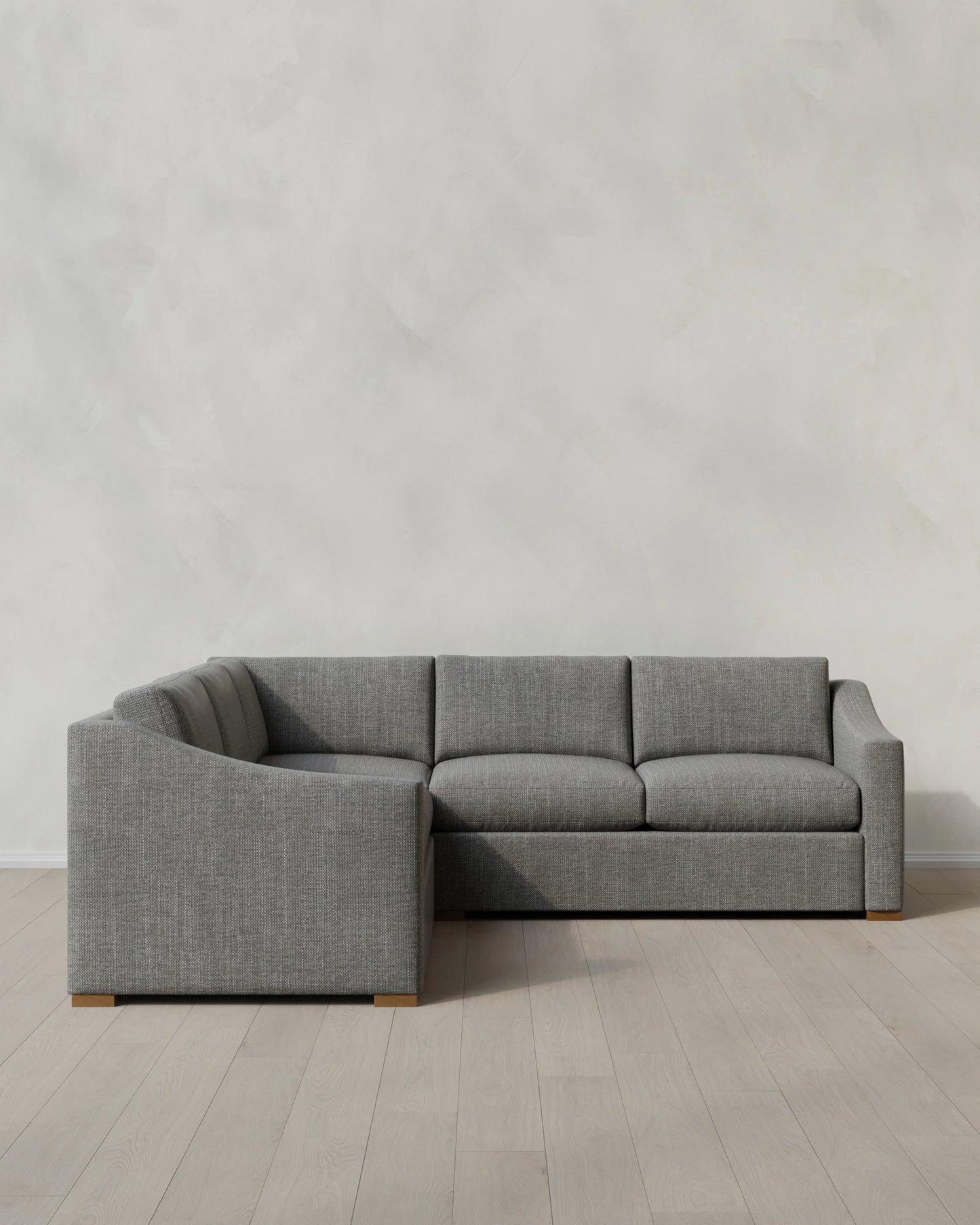 Hollis Slope Arm L Sectional in Performance Chenille Linen Blend - 110x110 / Snow
